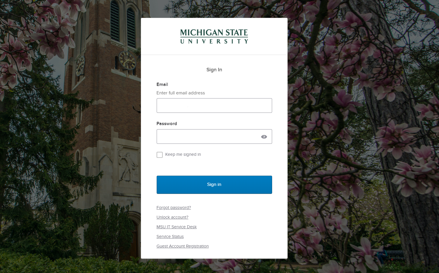 Screenshot of dotcms login screen